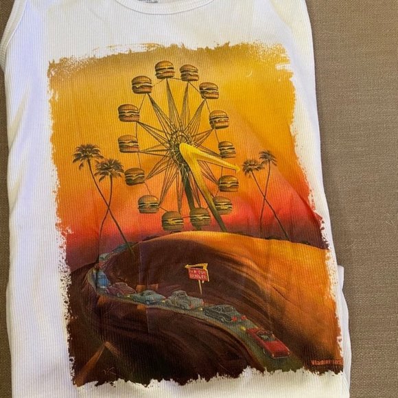 In N Out Burger Ribbed Tank Top 70th Anniversary Ferris Wheel XL - Picture 3 of 4